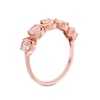 Thumbnail Image 3 of 4.0mm Morganite Five Stone Cascading Ring in 10K Rose Gold