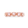 Thumbnail Image 3 of 4.0mm Morganite Five Stone Cascading Ring in 10K Rose Gold