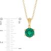 Thumbnail Image 3 of 8.0mm Lab-Created Emerald Solitaire Drop Pendant in Sterling Silver with 18K Gold Plate