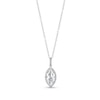 Thumbnail Image 0 of Marquise White Lab-Created Sapphire Frame Drop Pendant in Sterling Silver