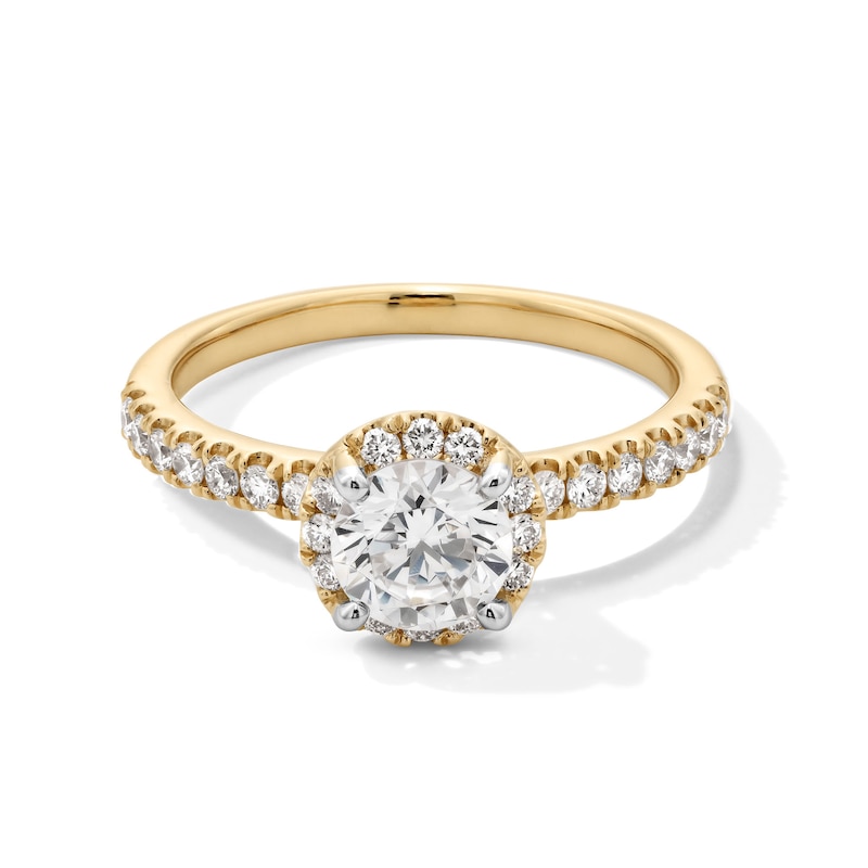 Main Image 1 of 1-1/3 CT. T.W. Certified Lab-Created Diamond Frame Engagement Ring in 10K Gold (F/SI2)