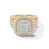 Thumbnail Image 1 of 2 CT. T.W. Princess-Cut Multi-Diamond Double Cushion Frame Multi-Row Engagement Ring in 10K Gold