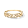 Thumbnail Image 1 of 1/15 CT. T.W. Baguette and Round Diamond Open Triple Row Stackable Anniversary Band in 10K Gold