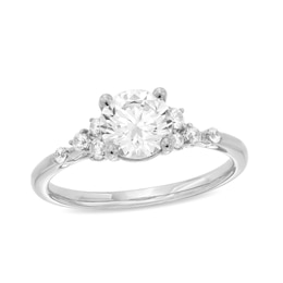 1-1/5 CT. T.W. Certified Lab-Created Diamond Tri-Sides Engagement Ring in 14K White Gold (F/VS2)