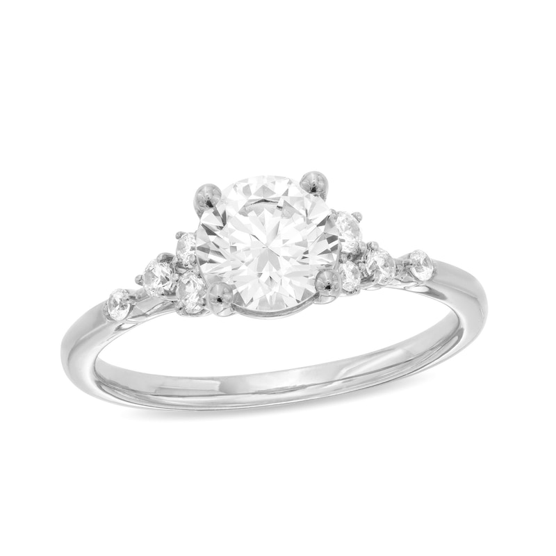 1-1/5 CT. T.W. Certified Lab-Created Diamond Tri-Sides Engagement Ring in 14K White Gold (F/VS2)