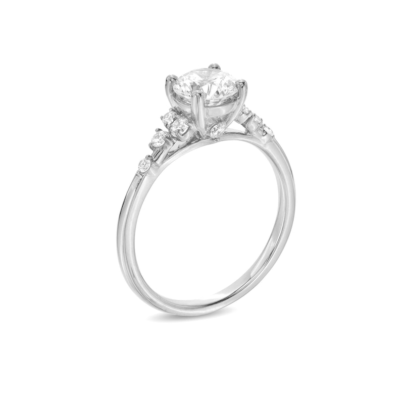 1-1/5 CT. T.W. Certified Lab-Created Diamond Tri-Sides Engagement Ring in 14K White Gold (F/VS2)