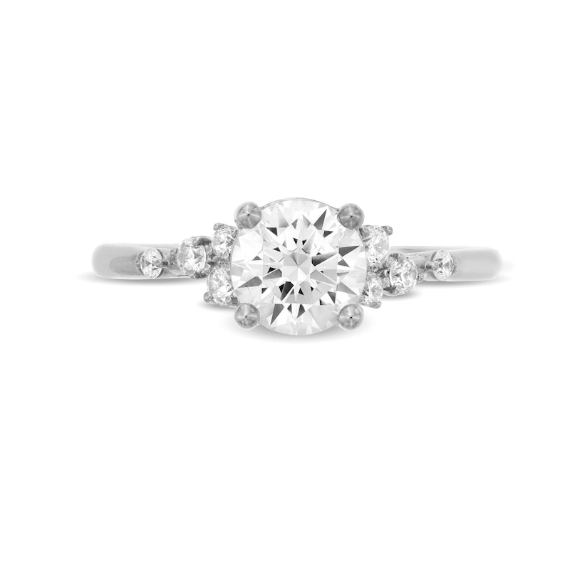 1-1/5 CT. T.W. Certified Lab-Created Diamond Tri-Sides Engagement Ring in 14K White Gold (F/VS2)