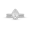 Thumbnail Image 3 of 2 CT. T.W. Pear-Shaped Certified Lab-Created Diamond Frame Bridal Set in 14K White Gold (F/VS2)