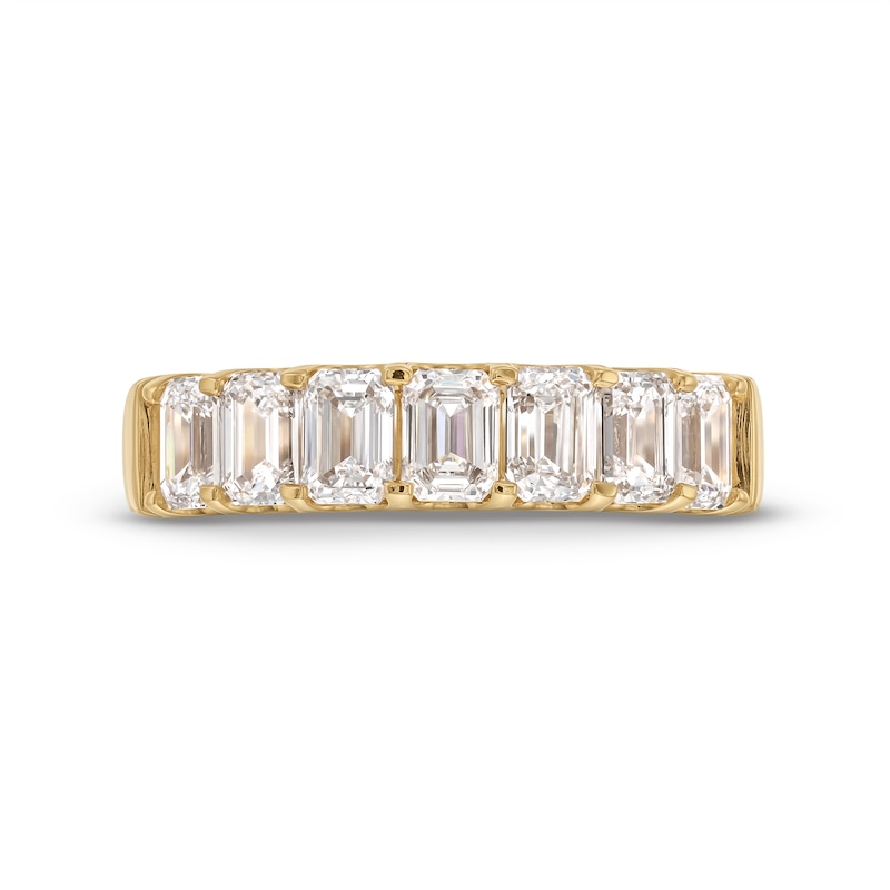 Main Image 4 of 2 CT. T.W. Emerald-Cut Certified Lab-Created Diamond Seven Stone Anniversary Band in 14K Gold (F/SI2)