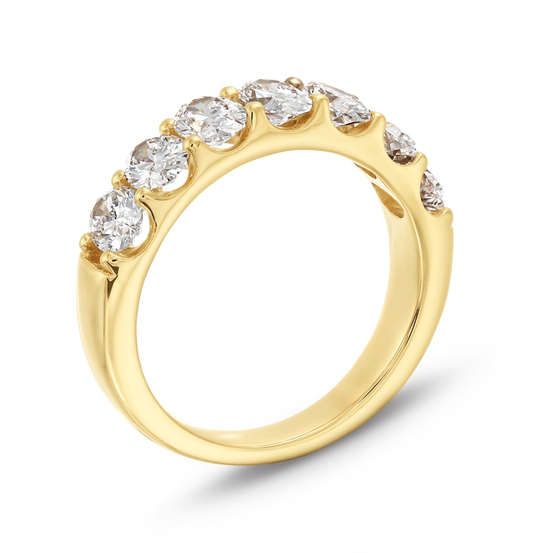 Main Image 3 of 2 CT. T.W. Oval Certified Lab-Created Diamond Seven Stone Anniversary Band in 14K Gold (F/SI2)