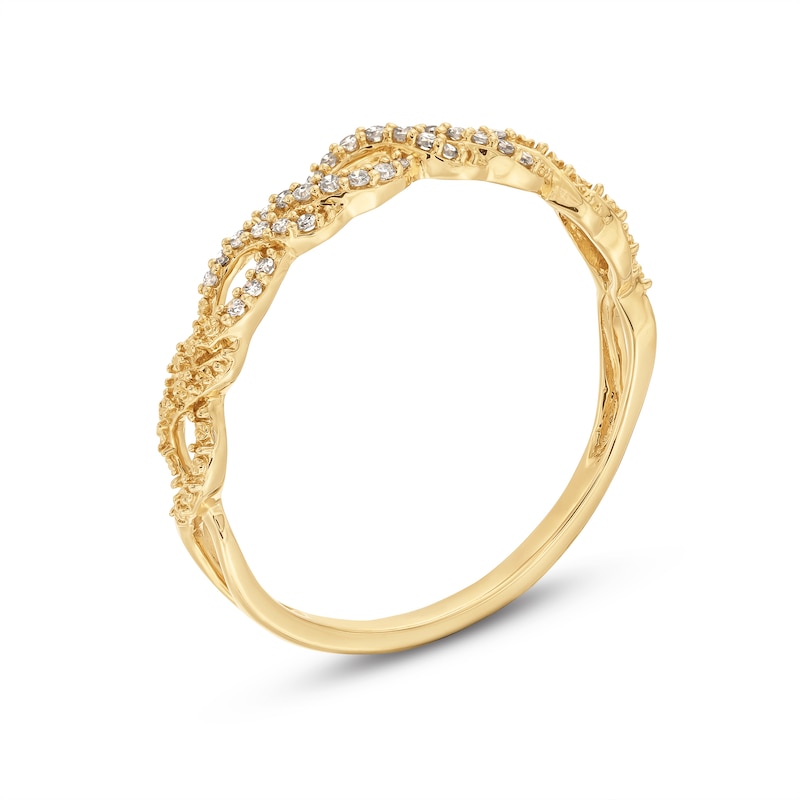 Main Image 3 of 1/15 CT. T.W. Diamond Double Twist Stackable Anniversary Band in 10K Gold