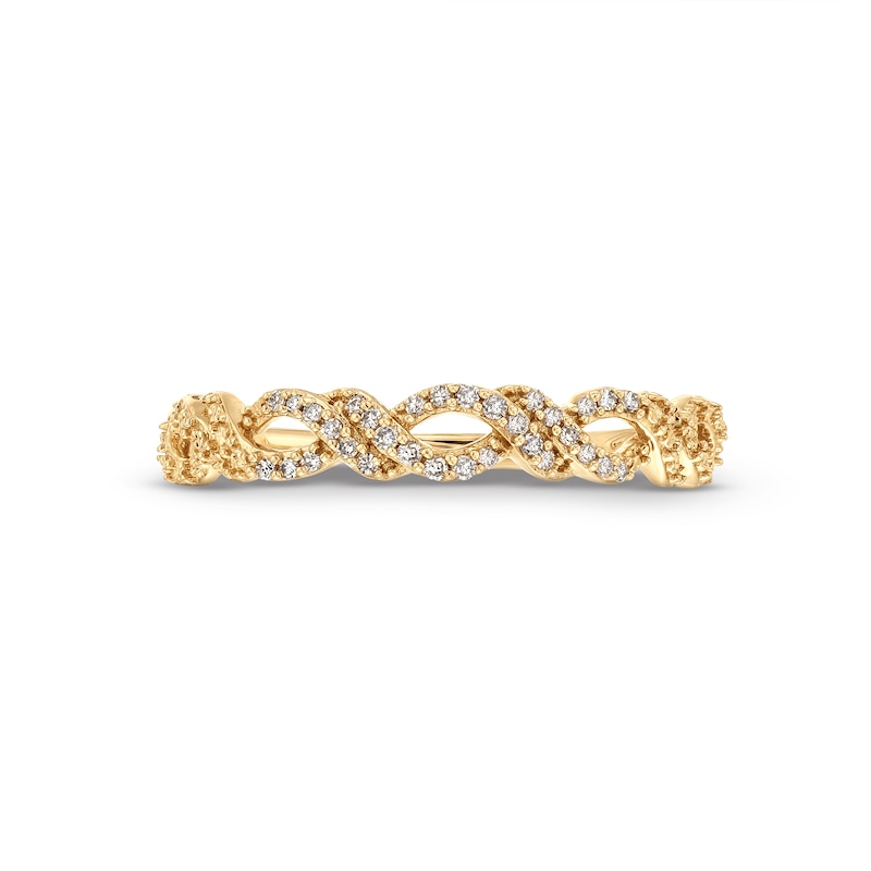 Main Image 4 of 1/15 CT. T.W. Diamond Double Twist Stackable Anniversary Band in 10K Gold