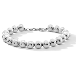 8.0mm Bead Bracelet in Hollow Sterling Silver - 7.5”