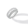 Thumbnail Image 1 of 3 CT. T.W. Emerald-Cut Certified Lab-Created Diamond Border Triple Row Anniversary Band in 14K White Gold (F/VS2)