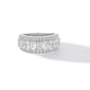 Thumbnail Image 3 of 3 CT. T.W. Emerald-Cut Certified Lab-Created Diamond Border Triple Row Anniversary Band in 14K White Gold (F/VS2)