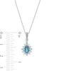 Thumbnail Image 3 of Pear-Shaped Blue and White Topaz Sunburst Frame Drop Pendant in Sterling Silver