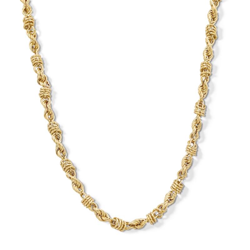 Main Image 1 of 6.4mm Rolling Byzantine Chain Necklace in Hollow 10K Gold - 18&quot;