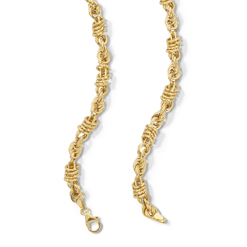 Main Image 3 of 6.4mm Rolling Byzantine Chain Necklace in Hollow 10K Gold - 18&quot;