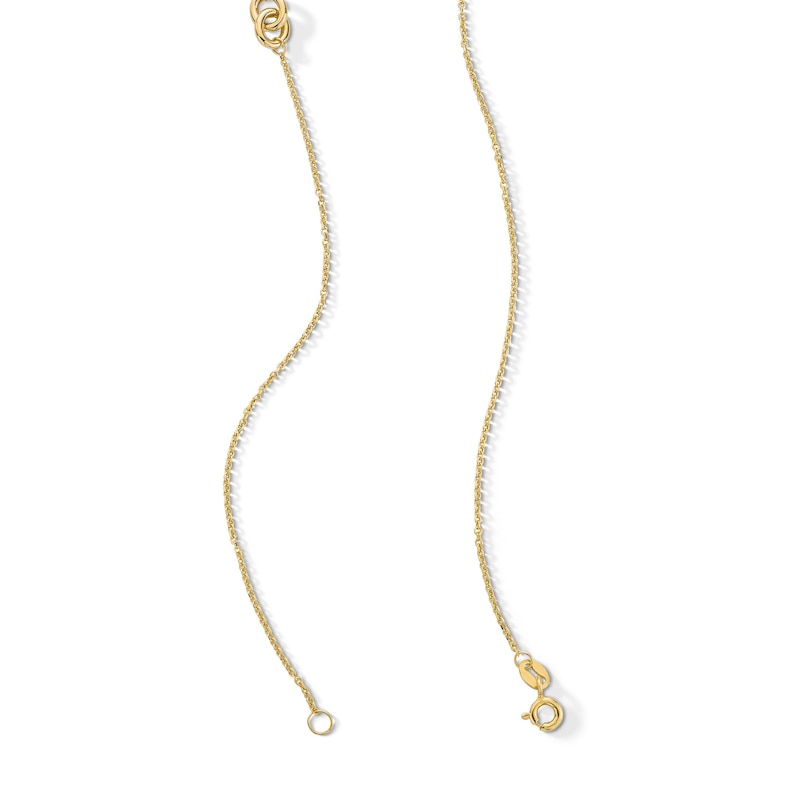 Interlocking Circles Station Chain Necklace in Hollow 14K Gold