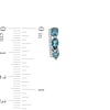 Thumbnail Image 2 of Pear-Shaped London Blue Topaz and 1/15 CT. T.W. Diamond Double Row Hoop Earrings in 10K White Gold