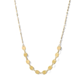 Oval Large and Small Mirror Chain Necklace in Solid 14K Gold - 18&quot;