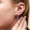 Thumbnail Image 1 of 4.0mm Blue Lab-Created Sapphire Seven Stone Linear Drop Earrings in Sterling Silver