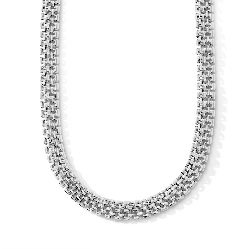 Main Image 1 of 12.0mm Panther Link Necklace in Hollow Sterling Silver - 18&quot;