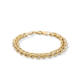 8.9mm Circle Arrow Link Chain Bracelet in Hollow 10K Gold - 7.5”