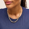 Thumbnail Image 2 of Diamond-Cut Alternating Glitter Link Chain Necklace in Hollow 10K Gold