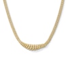 Thumbnail Image 0 of Graduated Double Curb Link Necklace in Hollow 10K Gold