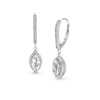 Thumbnail Image 0 of Marquise White Lab-Created Sapphire Frame Drop Earrings in Sterling Silver