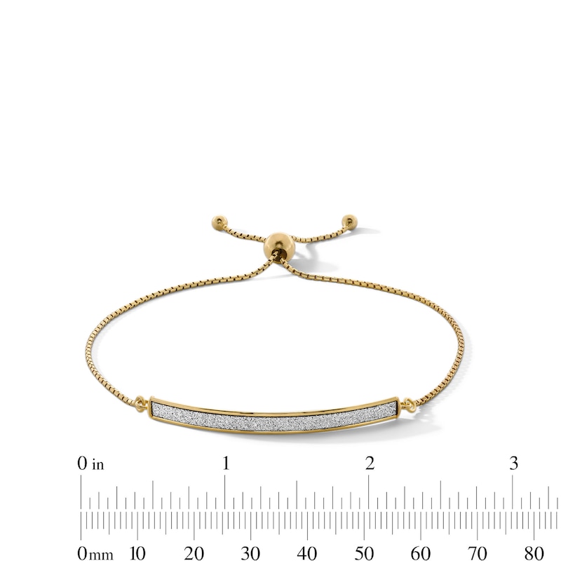 Main Image 3 of Glitter Enamel Bar Bolo Bracelet in Hollow 10K Gold - 9.5”