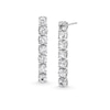 Thumbnail Image 0 of 4.0mm White Lab-Created Sapphire Seven Stone Linear Drop Earrings in Sterling Silver