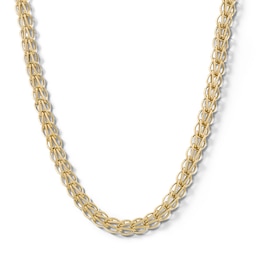 8.9mm Circle Arrow Link Chain Necklace in Hollow 10K Gold