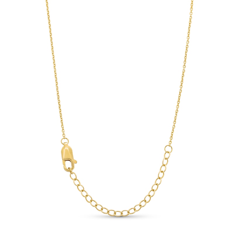 Main Image 3 of 1/10 CT. T.W. Diamond and Polished Alternating Cross Dangle Station Necklace in 10K Gold