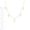 Thumbnail Image 3 of 1/10 CT. T.W. Diamond and Polished Alternating Cross Dangle Station Necklace in 10K Gold