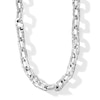 Thumbnail Image 1 of 9.7mm Hammered Liquid Link Paper Clip Chain Necklace in Hollow Sterling Silver - 17&quot;