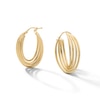 Thumbnail Image 0 of 25.0mm Four Row Twist Hoop Earrings in Hollow 10K Gold