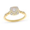 Thumbnail Image 0 of 1/4 CT. T.W. Multi-Diamond Cushion Frame Art Deco Shank Promise Ring in 10K Gold