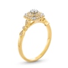 Thumbnail Image 2 of 1/4 CT. T.W. Multi-Diamond Cushion Frame Art Deco Shank Promise Ring in 10K Gold