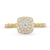 Thumbnail Image 3 of 1/4 CT. T.W. Multi-Diamond Cushion Frame Art Deco Shank Promise Ring in 10K Gold