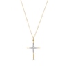 Thumbnail Image 0 of 1/10 CT. T.W. Diamond Miracle Graduated Cross Pendant in Sterling Silver with 14K Gold Plate