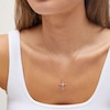 Thumbnail Image 1 of 1/10 CT. T.W. Diamond Miracle Graduated Cross Pendant in Sterling Silver with 14K Gold Plate