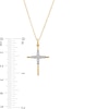 Thumbnail Image 2 of 1/10 CT. T.W. Diamond Miracle Graduated Cross Pendant in Sterling Silver with 14K Gold Plate