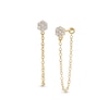 Thumbnail Image 0 of 1/5 CT. T.W. Multi-Diamond Chain Drop Front/Back Earrings in 10K Gold