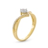 Thumbnail Image 2 of 1/5 CT. T.W. Multi-Diamond Chevron Split Shank Promise Ring in 10K Gold