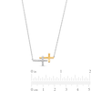 Thumbnail Image 2 of 1/6 CT. T.W. Diamond and Polished Double Sideways Cross Necklace in 10K Two-Tone Gold