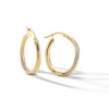 Thumbnail Image 1 of 34.0mm Glitter Enamel Twist Hoop Earrings in Hollow 10K Gold