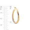 Thumbnail Image 2 of 34.0mm Glitter Enamel Twist Hoop Earrings in Hollow 10K Gold