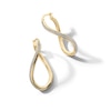 Thumbnail Image 0 of 40.0mm Glitter Enamel Twist Teardrop Hoop Earrings in Hollow 10K Gold